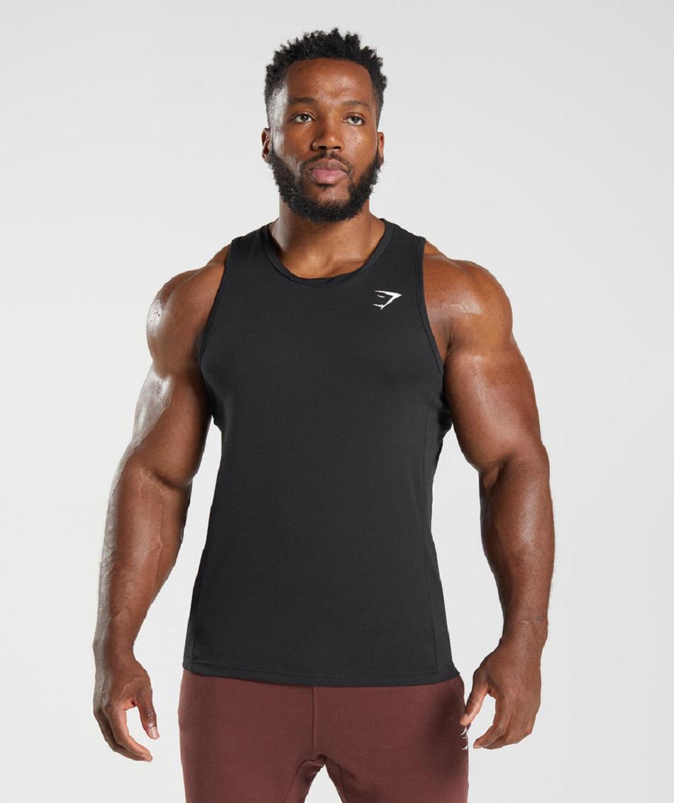 Camiseta Tirantes Gymshark React Hombre Negras | CO 3151BEX